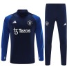 Manchester United Trenings Collegegenser 23-24 Kvart-Zip Navy - Barn